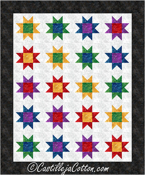 Fat Chroma Stars Quilt CJC-55954e - Downloadable Pattern