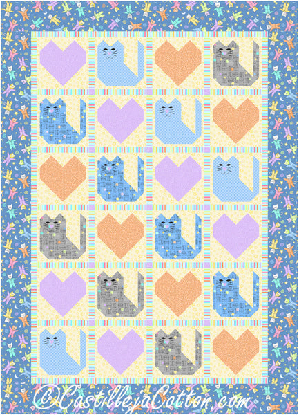 Cats Pajamas and Hearts Quilt Pattern CJC-57482w  - Wholesale Product