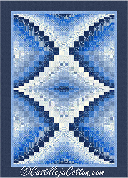 Blue Center Diamond Quilt Pattern CJC-58042 - Paper Pattern