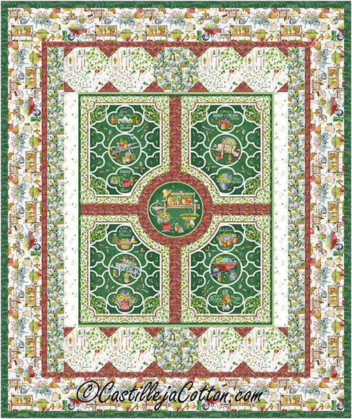 Gardening Tools Quilt CJC-58221e - Downloadable Pattern