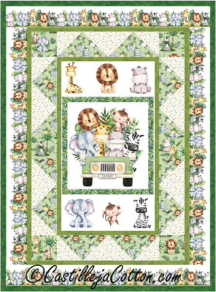 Baby Safari Lap Quilt CJC-58661e - Downloadable Pattern