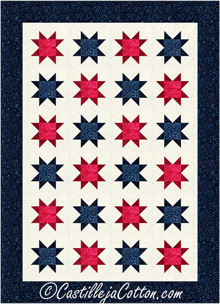 Fat Quarter Liberty Stars Quilt Pattern CJC-58762 - Paper Pattern