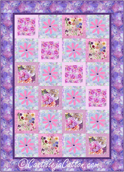 Enchanted Wildflowers Purple Quilt Pattern CJC-58881 - Paper Pattern