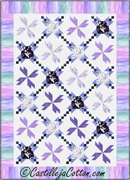 Fluttering Amethyst Flowers Quilt Pattern CJC-59091 - Paper Pattern