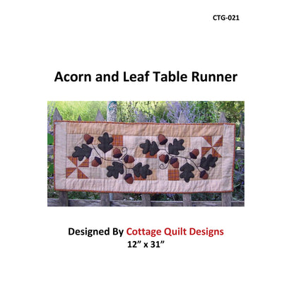 Acorn and Leaf Table Runner CTG-021e - Downloadable Pattern