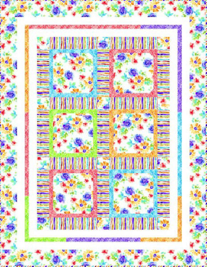 Paintbox Flowers Pattern HHQ-7379w  - Wholesale Product