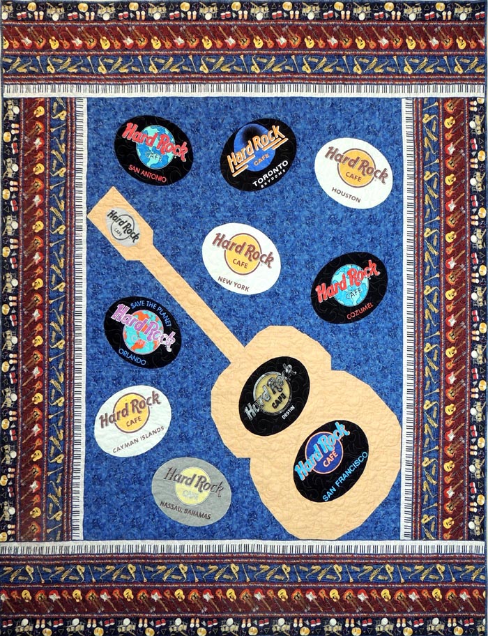 Rockin' Guitar T-Shirt Quilt NDD-142e - Downloadable Pattern