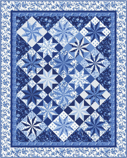 Porcelain Prism Stars Quilt Pattern PC-177w  - Wholesale Product