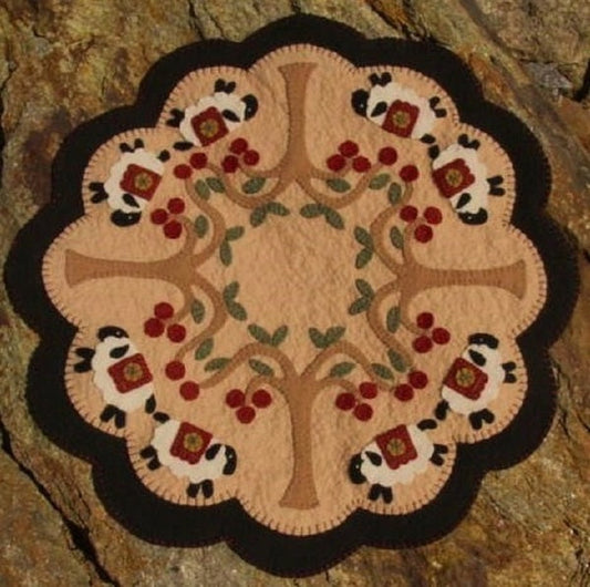 Under the Cherry Trees Penny Rug Candle Mat Pattern PLP-101 - Paper Pattern