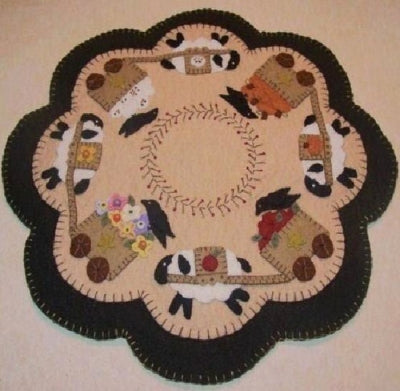 Four Seasons Penny Rug Candle Mat Pattern PLP-102 - Paper Pattern