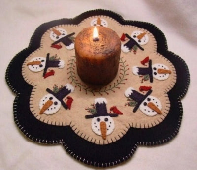 Winter Friends Snowman Penny Rug Candle Mat Pattern PLP-110 - Paper Pattern