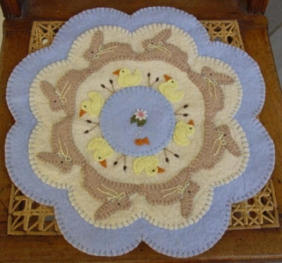 Spring! Bunnies & Ducks Penny Rug Candle Mat Pattern PLP-111 - Paper Pattern