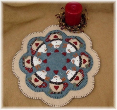 Santa's Cocoa Penny Rug Candle Mat Snowman Pattern PLP-118 - Paper Pattern