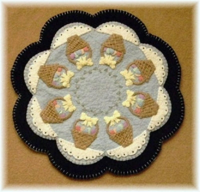 Easter Baskets Penny Rug Candle Mat Pattern PLP-120 - Paper Pattern