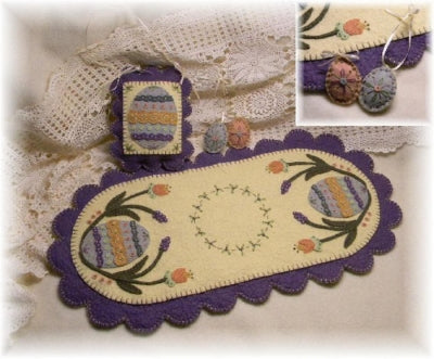 Elegant Eggs Easter Penny Rug Candle Mat Set Pattern PLP-123 - Paper Pattern