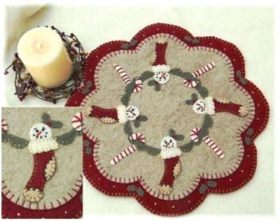 Christmas Stockings Penny Rug & Candle Mat Pattern PLP-127 - Paper Pattern