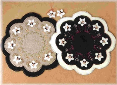 Starry Night Penny Rug Candle Mat Pattern PLP-130 - Paper Pattern