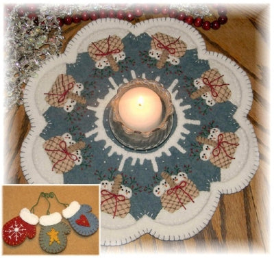 Snow Babies Penny Rug Candle Mat & Mitten Ornies Pattern PLP-131 - Paper Pattern