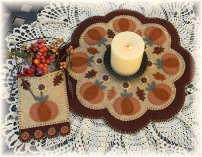 Autumn Beauty Penny Rug Candle Mat Set Pattern PLP-137 - Paper Pattern