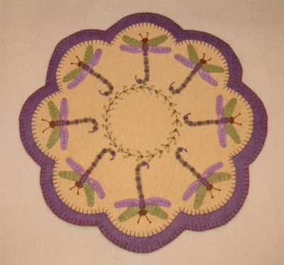 Dragonflies Penny Rug Candle Mat Pattern PLP-142 - Paper Pattern