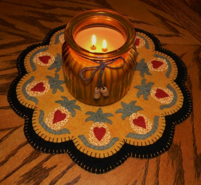 Colonial Welcome Penny Rug Candle Mat Pattern PLP-158 - Paper Pattern