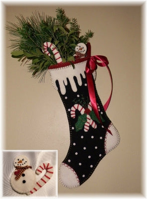 Candy Cane Christmas Stocking Pattern PLP-168 - Paper Pattern