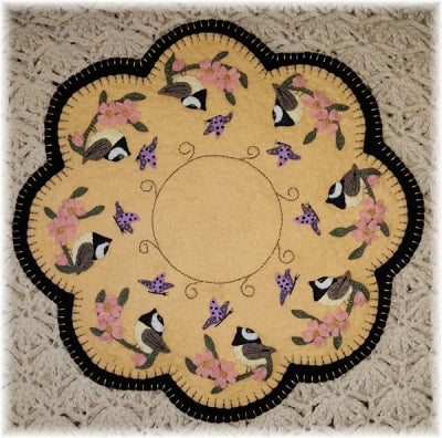 Spring Chickadees Candle Mat Pattern PLP-187 - Paper Pattern