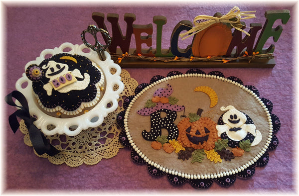 Happy Haunting Table/Wall Mat & Pincushion Pattern PLP-216 - Paper Pattern