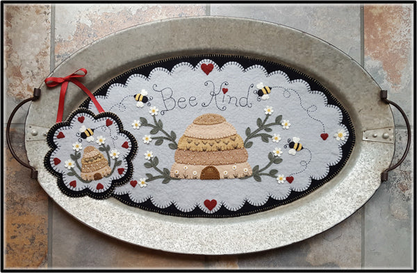 Bee Kind Table Mat & Mini Mat Pattern PLP-244 - Paper Pattern