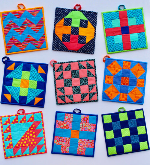 5-Patch Modern Potholder Pattern SP-218e - Downloadable Pattern