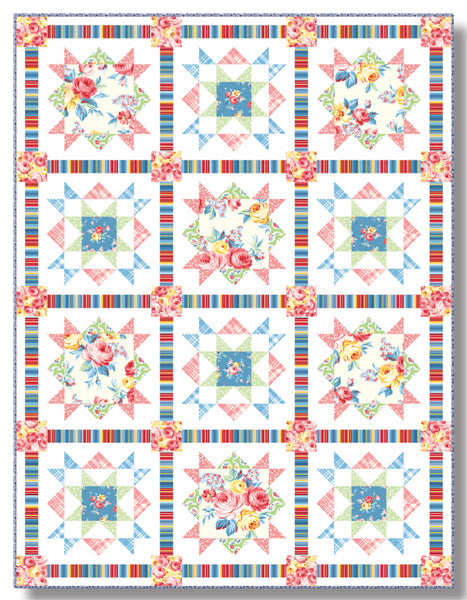 Cottage Rose Quilt Pattern TWW-0617 - Paper Pattern