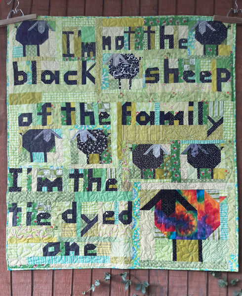 Tie Dyed Sheep Quilt AEQ-82e - Downloadable Pattern