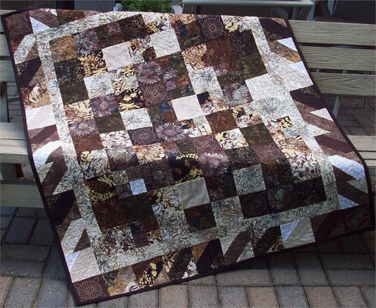 Chocolate Sunflowers Quilt AV-123e - Downloadable Pattern