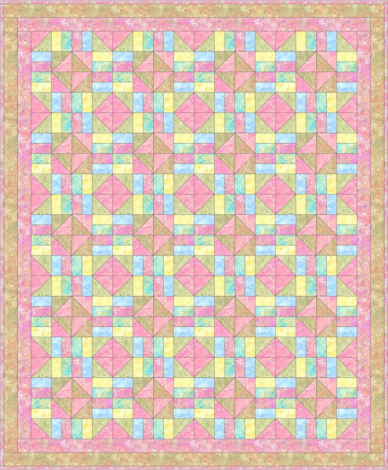 Marbleized Beauty Quilt Pattern AV-128 - Paper Pattern