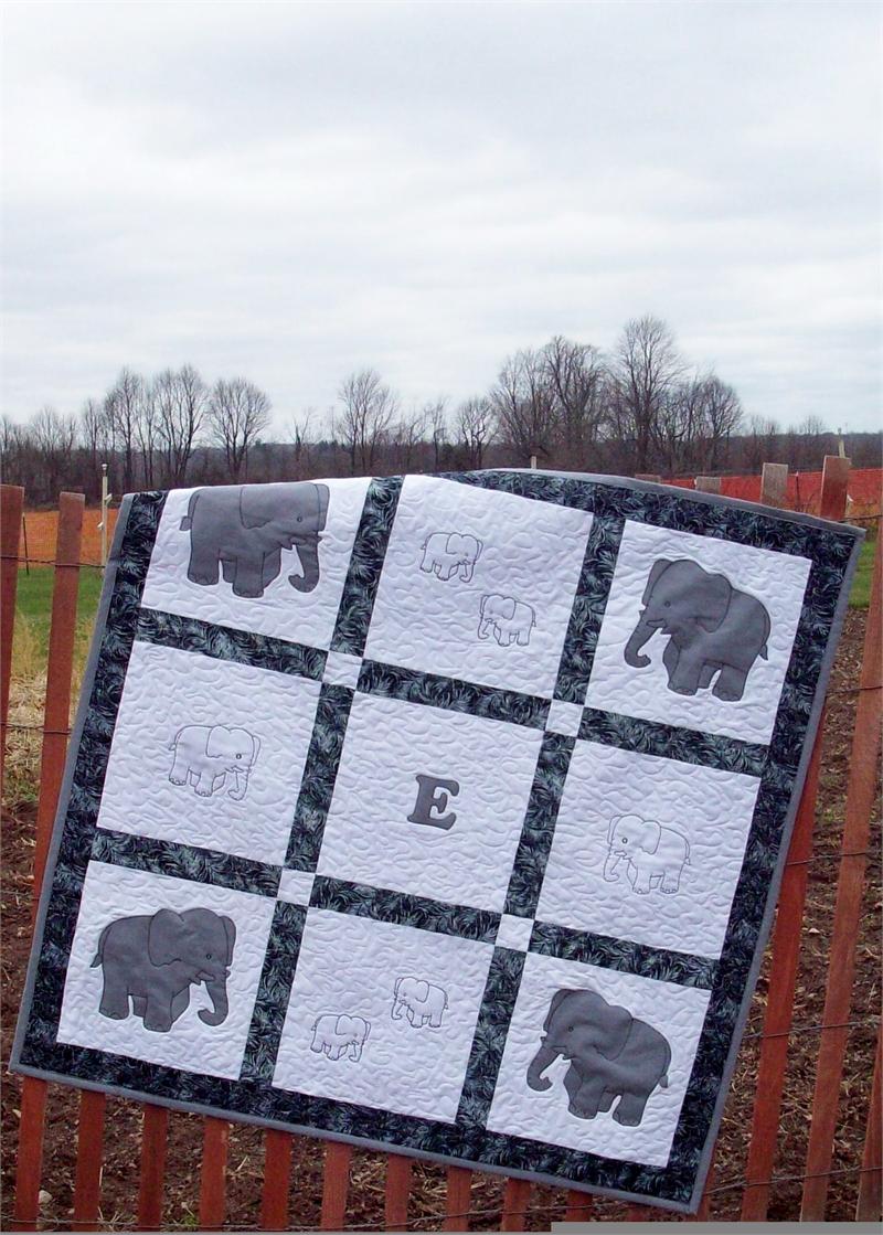 E is for Elephant Quilt AV-129e - Downloadable Pattern