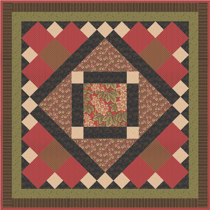 Stately Hollyhocks Quilt AV-159e - Downloadable Pattern