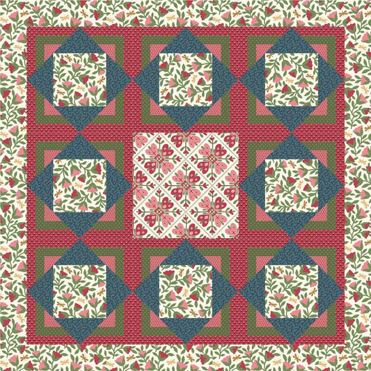 Three Squares Quilt Pattern AW-08 - Paper Pattern