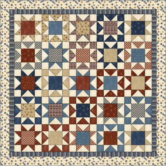 Patriotic Stars Quilt BL2-124e - Downloadable Pattern