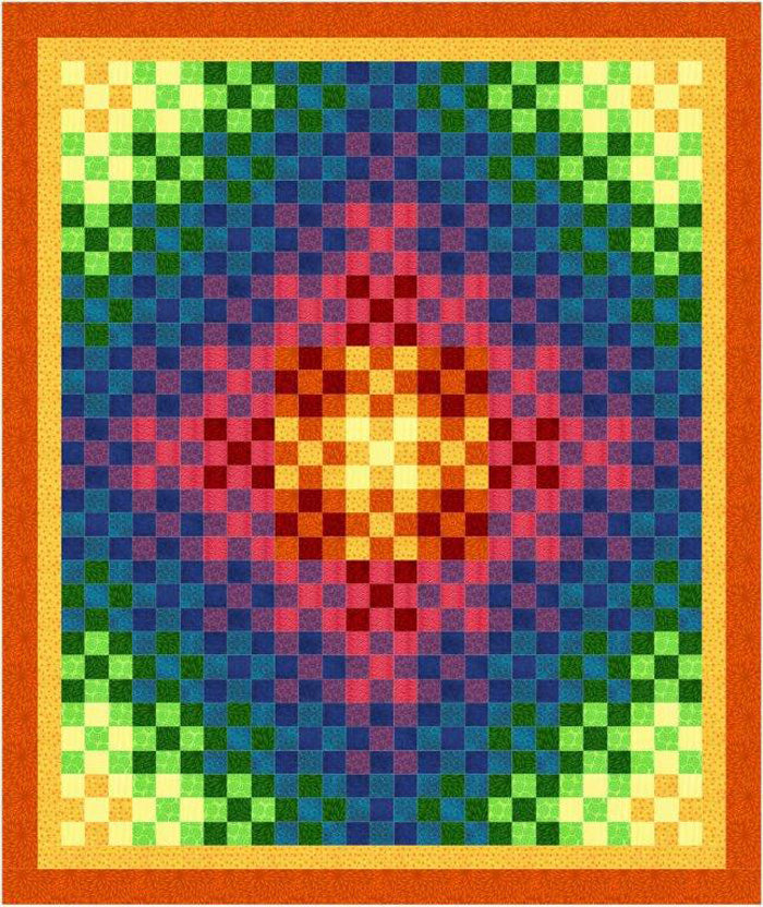 Trip Around the Rainbow Quilt Pattern BL2-136 - Paper Pattern