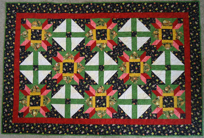 Black Floral Crossroads Quilt BS2-318e - Downloadable Pattern