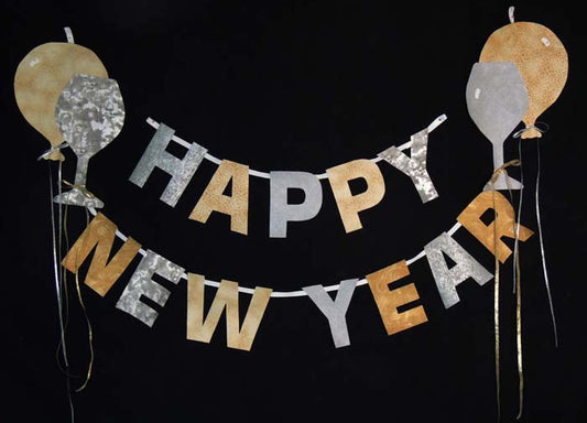 Happy New Year Garland with Balloons Pattern BS2-337 - Paper Pattern