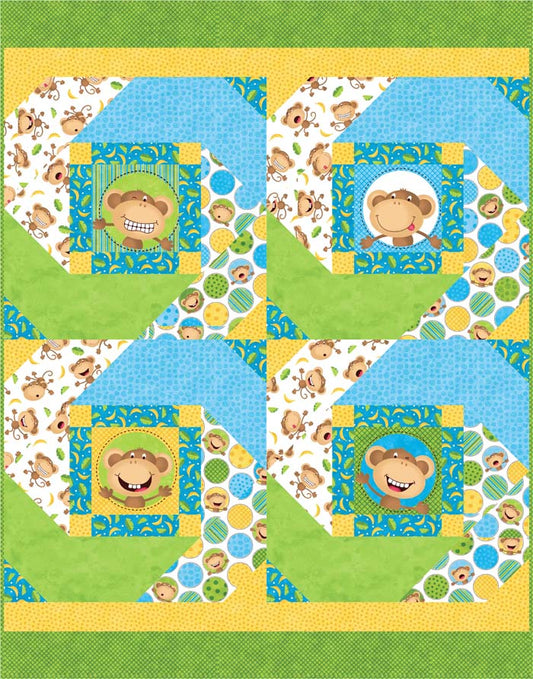 Dizzy Monkeys Quilt BS2-338e - Downloadable Pattern