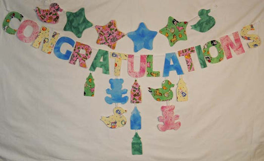 Congratulations Baby Garland Pattern BS2-342 - Paper Pattern