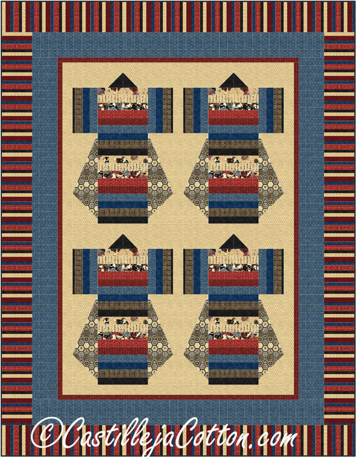 Oriental Traditions Kimono Quilt CJC-38486e - Downloadable Pattern