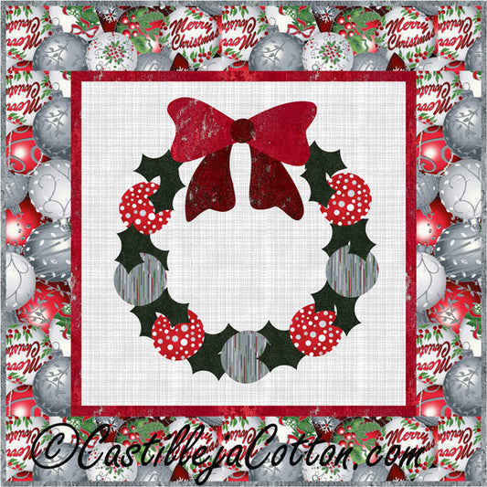 Ornaments & Bow Wreath Quilt CJC-40707e - Downloadable Pattern