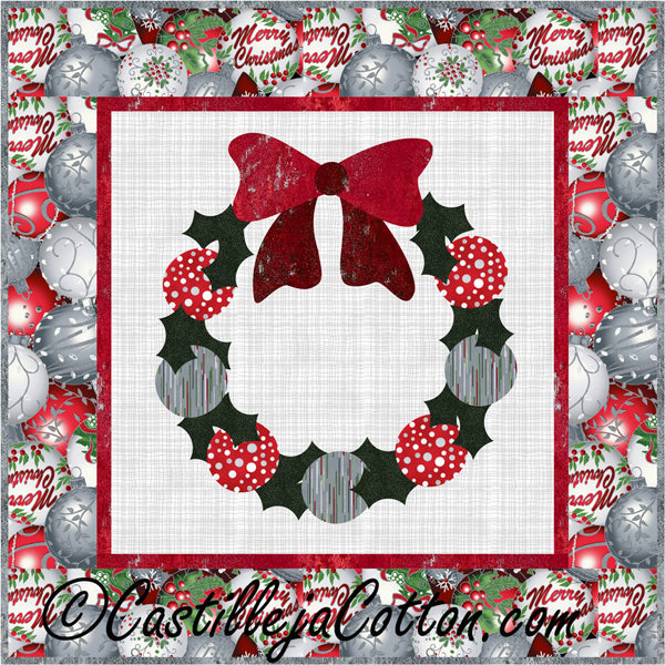 Ornaments & Bow Wreath Quilt Pattern CJC-40707 - Paper Pattern