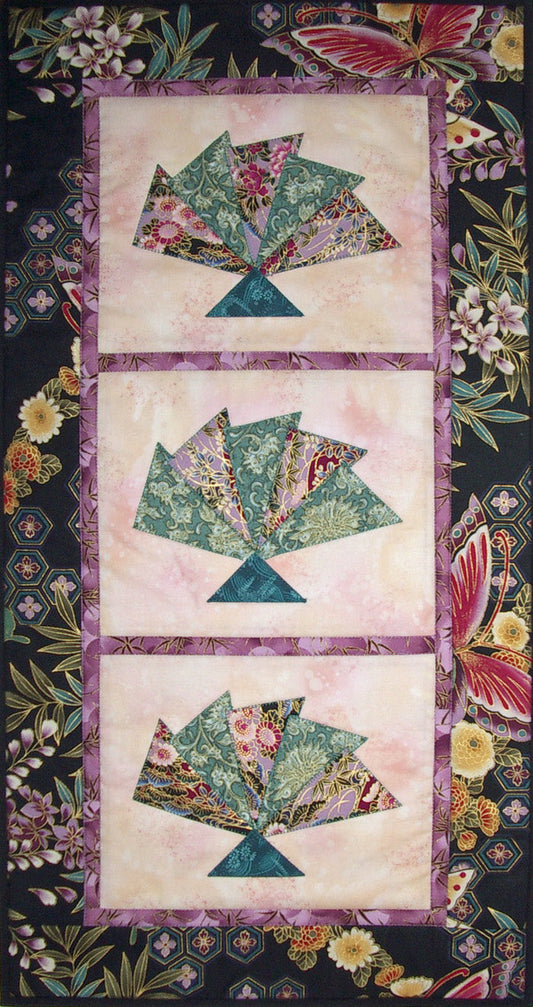 Japanese Pieced Fans Quilt Pattern CJC-4107 - Paper Pattern