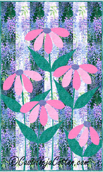 Ribbon Cone Flowers Quilt CJC-416311e  - Downloadable Pattern