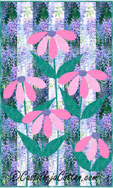 Ribbon Cone Flowers Quilt Pattern CJC-416311 - Paper Pattern