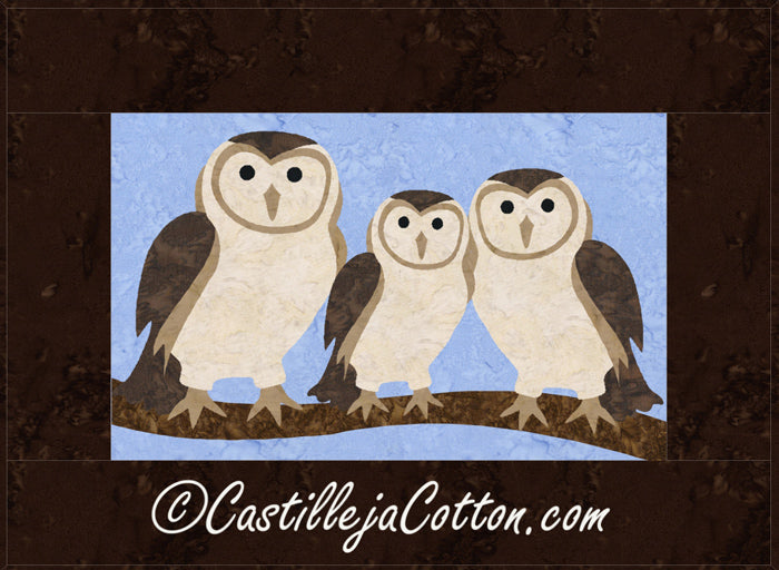 Barn Owl Family Quilt Pattern CJC-4548 - Paper Pattern